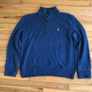 Royal Blue Ralph Lauren Quarter Zip Knit Sweater